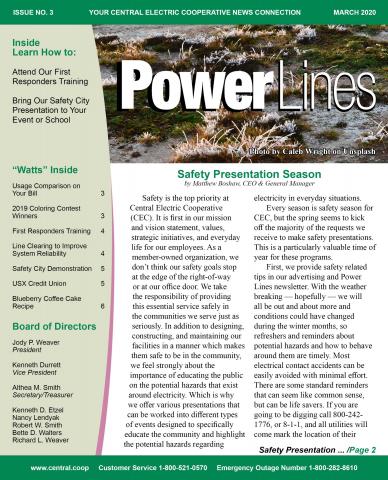 Power Lines - March 2020 | Central Electric Cooperative